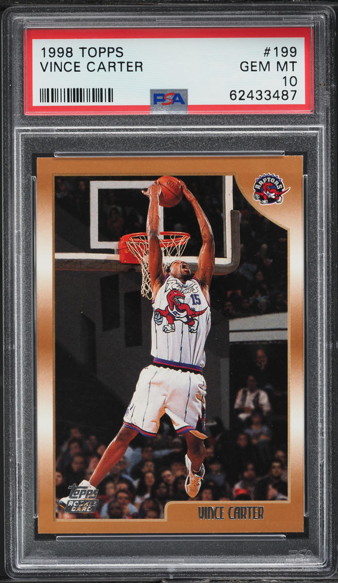 1998 Topps Basketball Vince Carter ROOKIE #199 PSA 10 GEM MINT