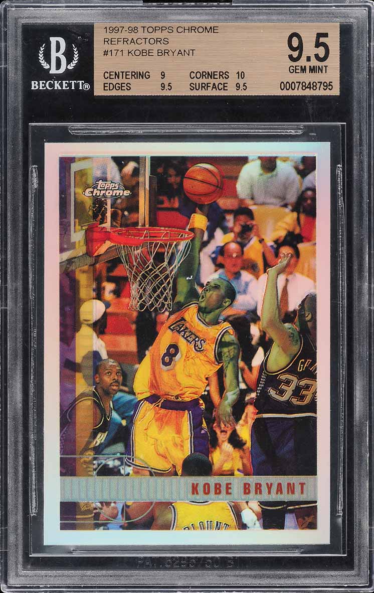 1997 Topps Chrome Refractor Kobe Bryant #171 BGS 9.5 GEM MINT