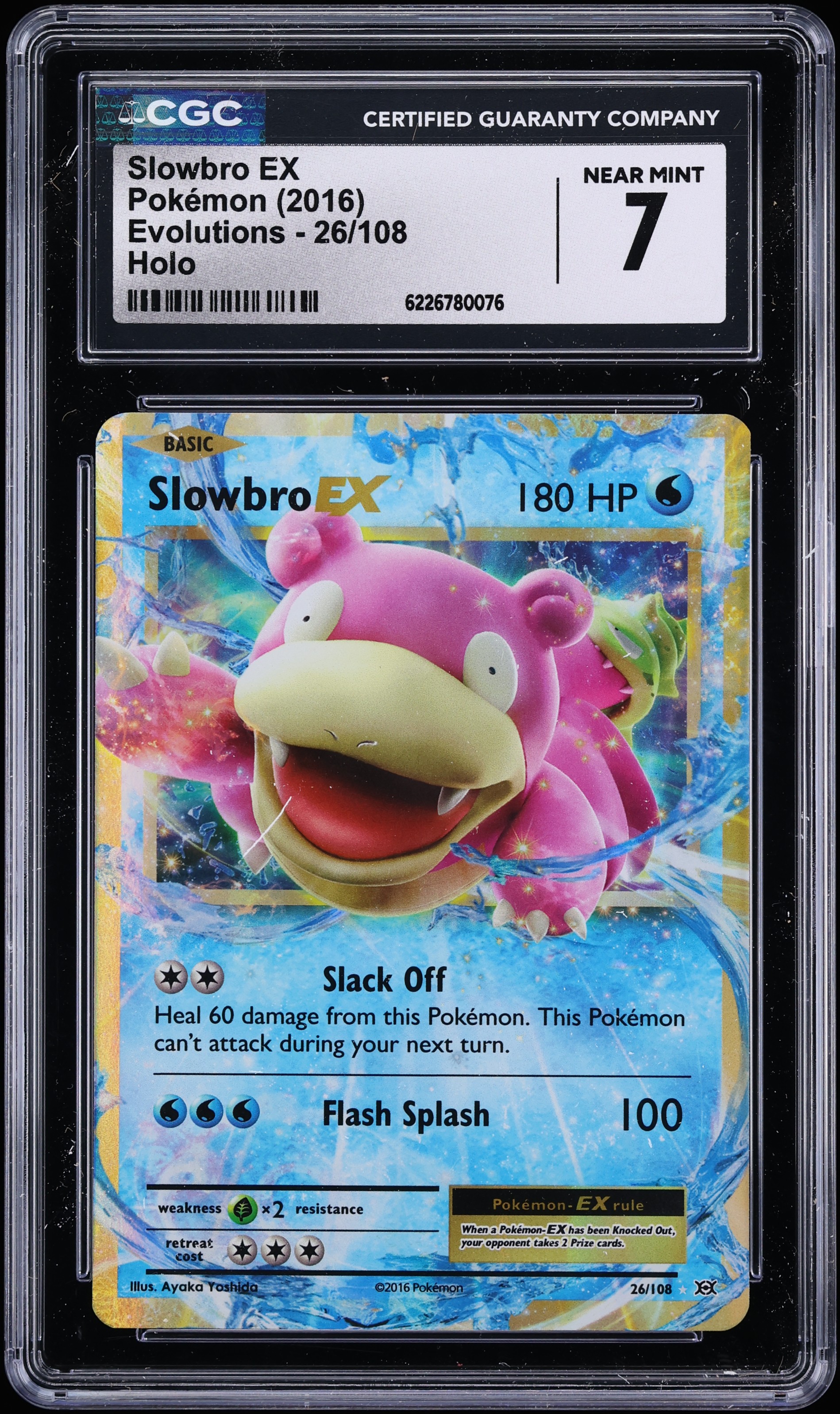2016 Pokemon XY Evolutions Holo Slowbro Ex #26 CGC 7 NRMT