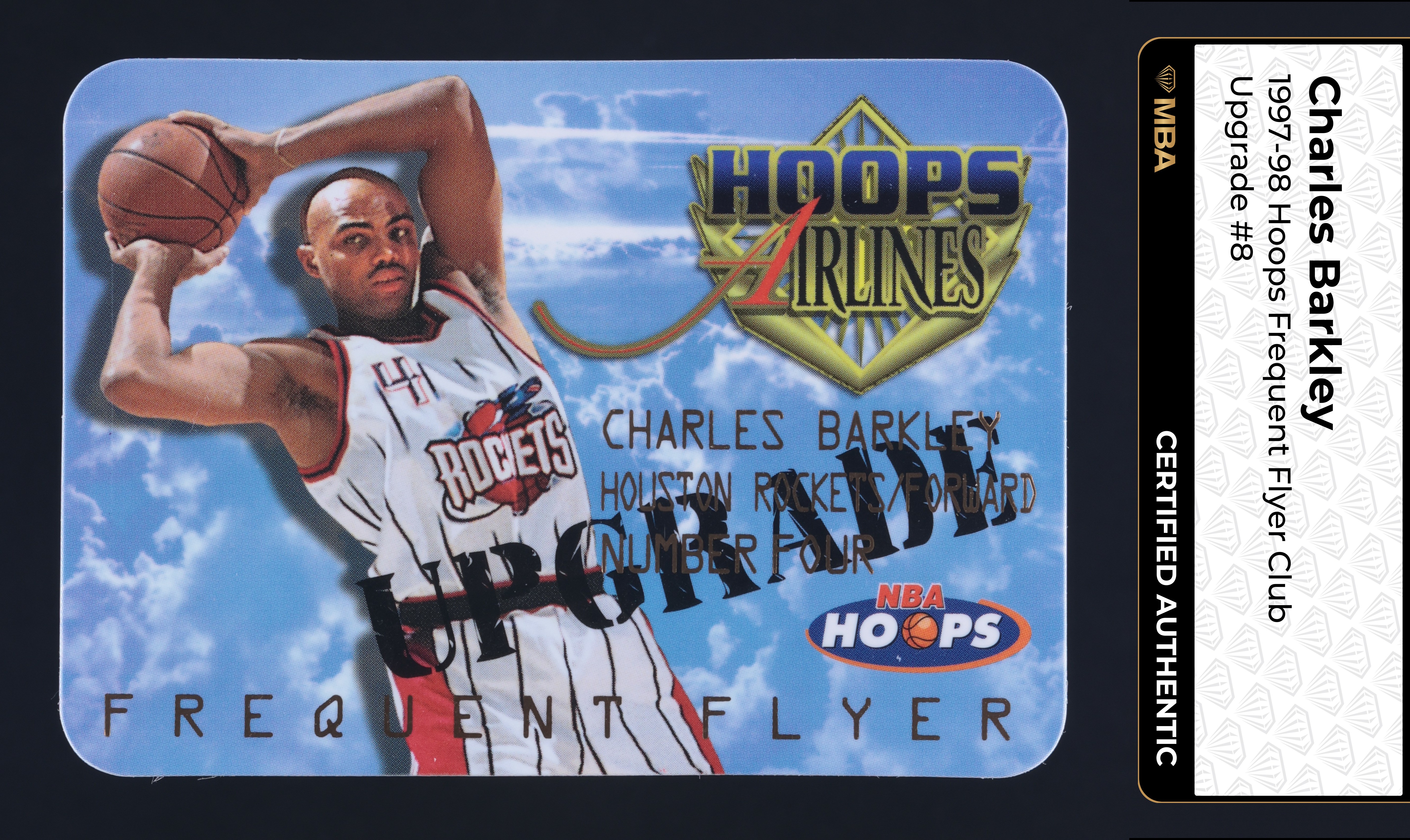 1997 Hoops Frequent Flyer Club Upgrade Charles Barkley #8 MBA AUTH