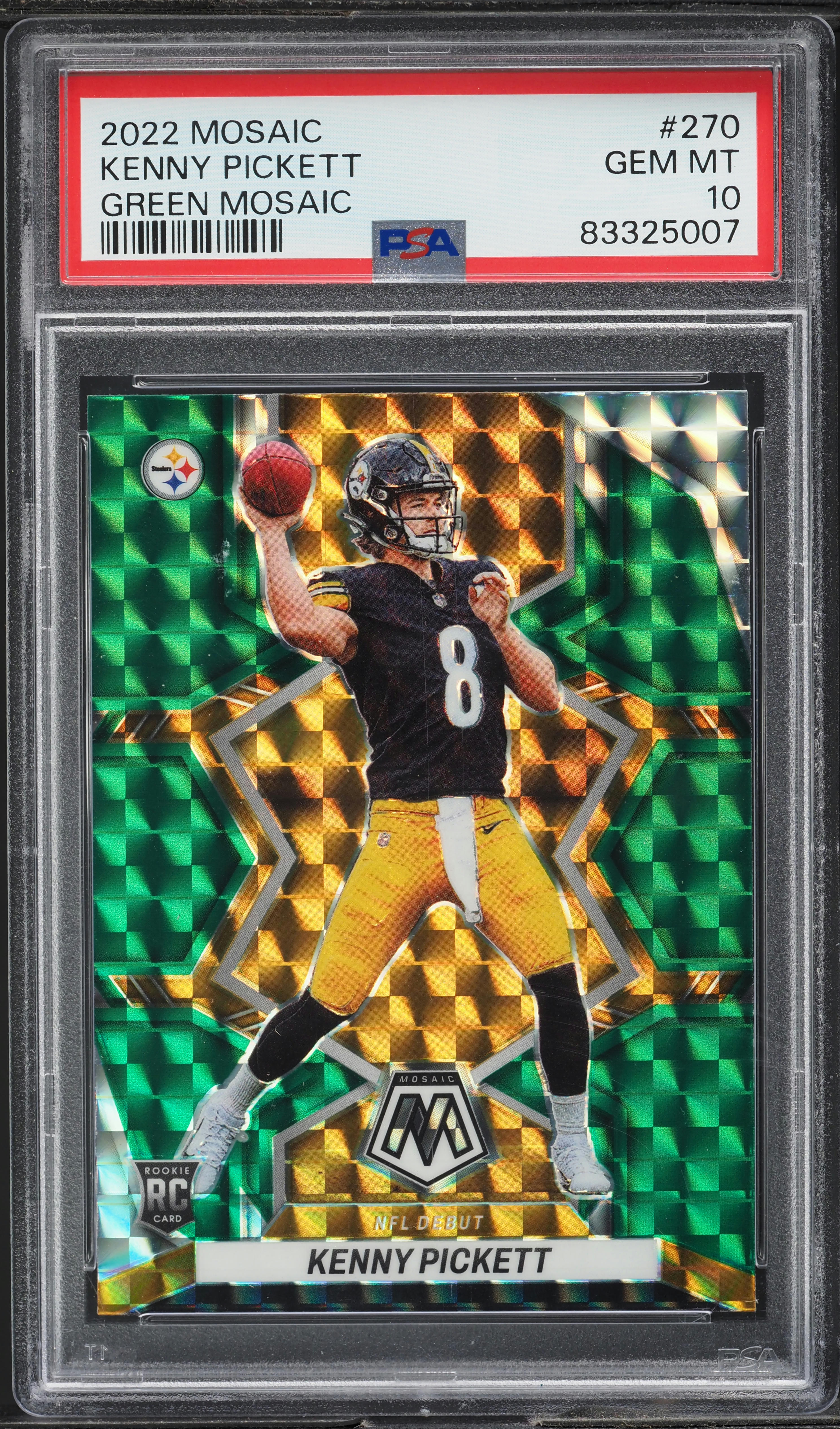 2022 Panini Mosaic Green Kenny Pickett ROOKIE #270 PSA 10 GEM MINT