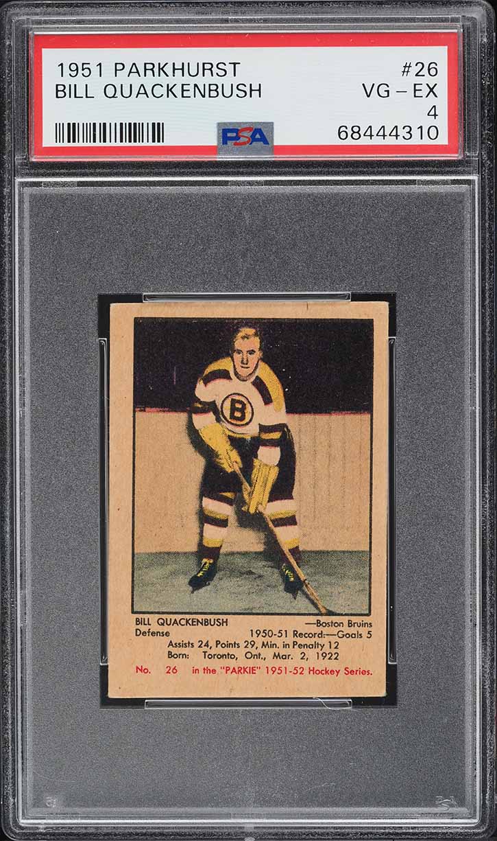 1951 Parkhurst Bill Quackenbush ROOKIE #26 PSA 4 VGEX