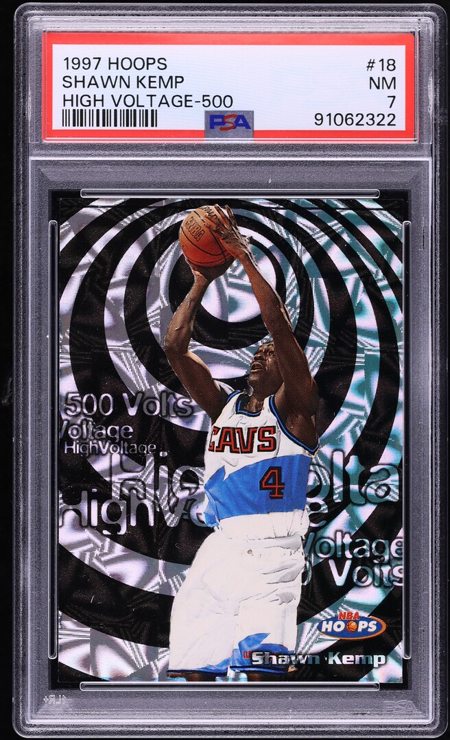 1997 Hoops High Voltage Shawn Kemp /500 #18 PSA 7 NRMT