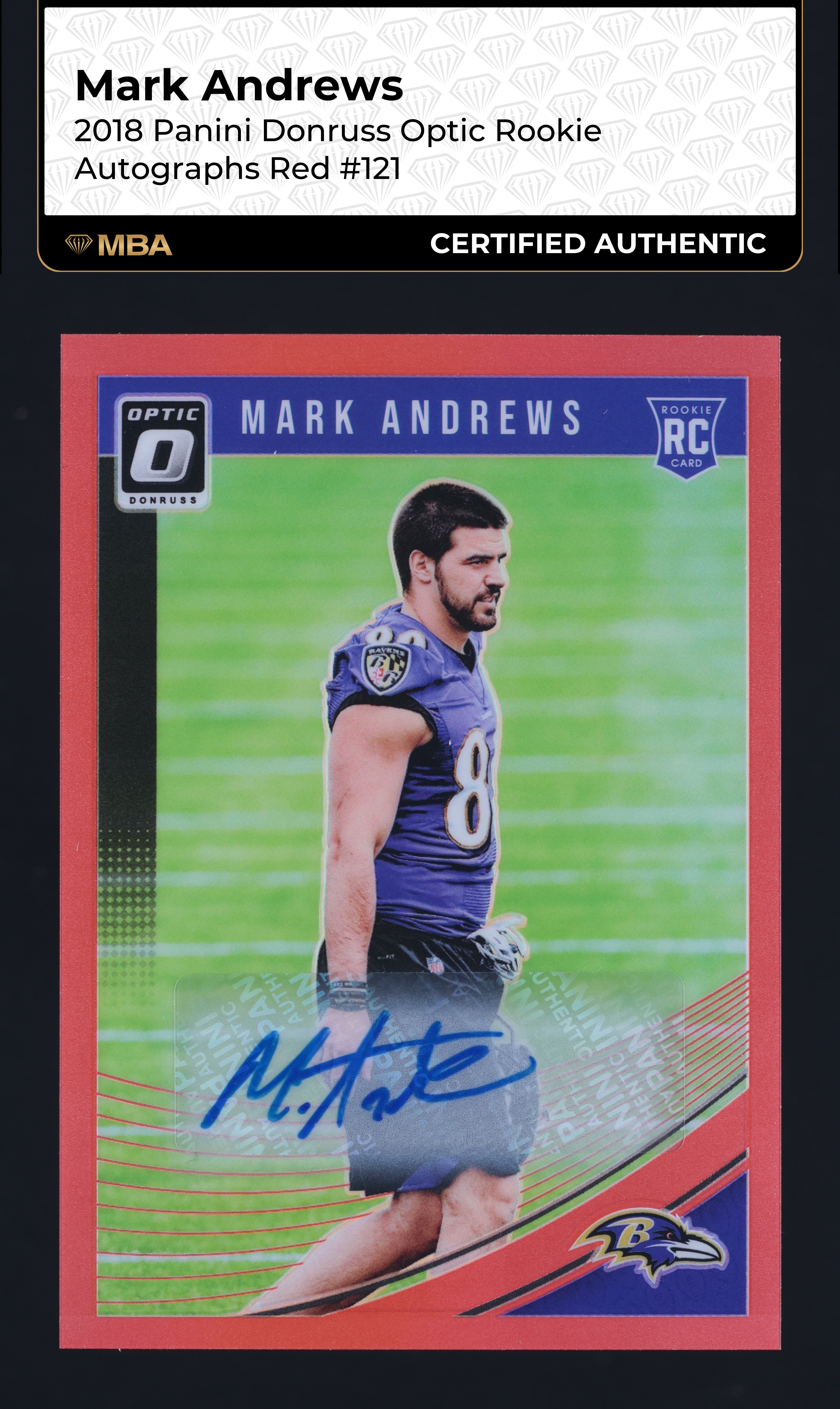 2018 Donruss Optic Red Mark Andrews ROOKIE AUTO /50 #121 MBA AUTH