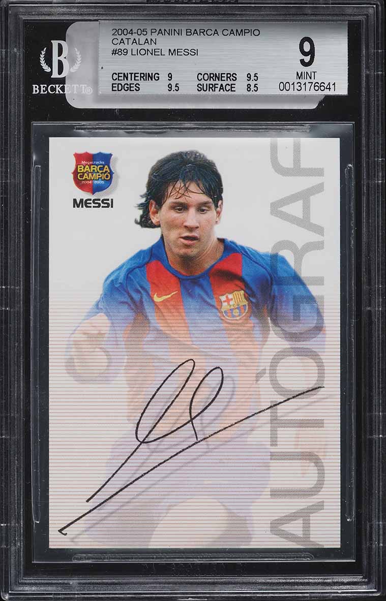 2004 Panini Sports Mega Cracks Barca Campion Lionel Messi ROOKIE #89 BGS 9 MT