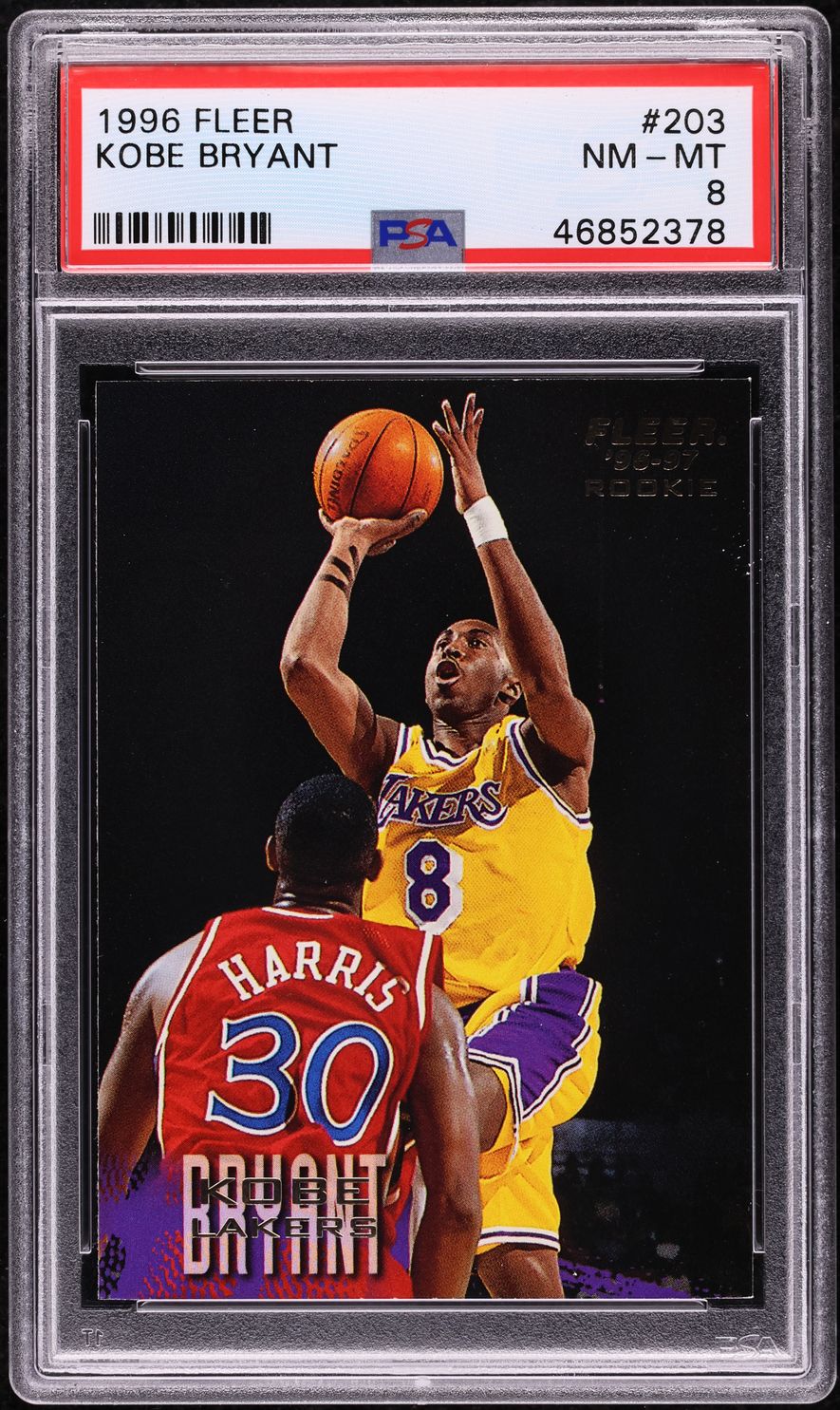 1996 Fleer Basketball Kobe Bryant ROOKIE #203 PSA 8 NM-MT