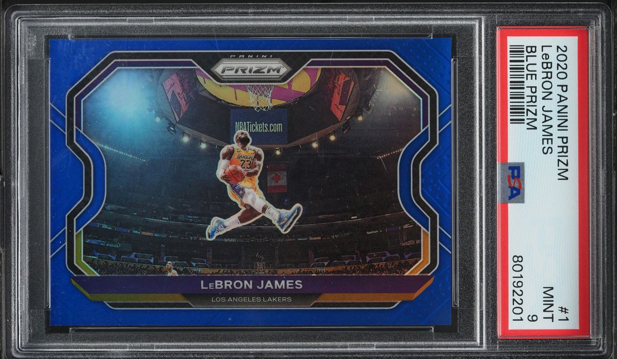 2020 Panini Prizm Blue LeBron James /199 #1 PSA 9 MINT