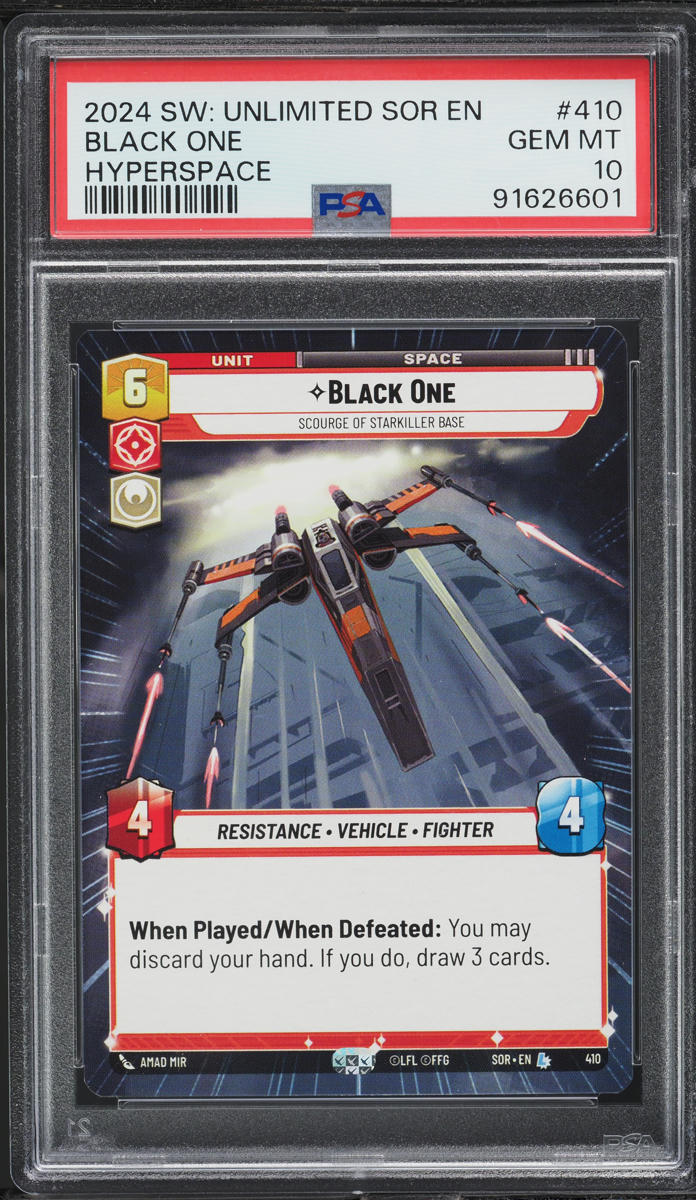 2024 Star Wars Unlimited Spark Of Rebellion Hyperspace Black One #410 PSA 10 GEM