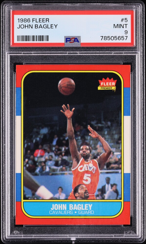 1986 Fleer Basketball John Bagley #5 PSA 9 MINT