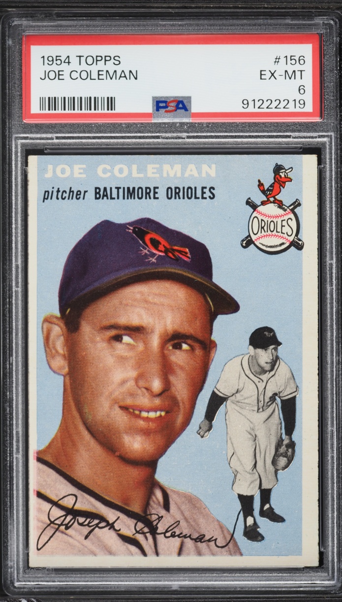 1954 Topps Joe Coleman #156 PSA 6 EXMT