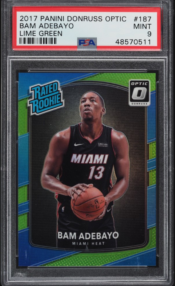 2017 Donruss Optic Lime Green Bam Adebayo ROOKIE /175 #187 PSA 9 MINT