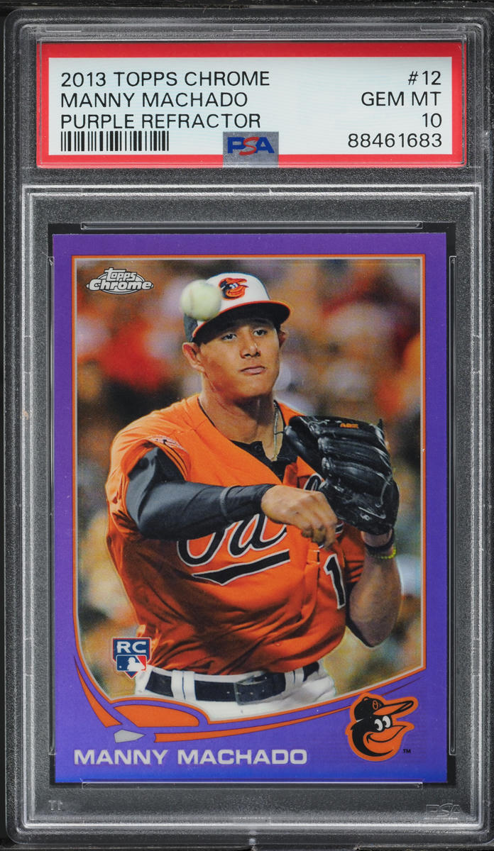 2013 Topps Chrome Purple Refractor Manny Machado ROOKIE #12 PSA 10 GEM MINT