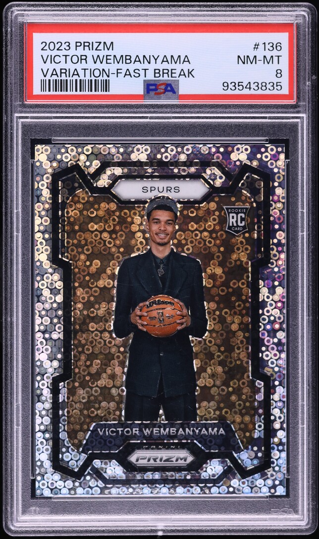 2023 Panini Prizm Variation Fast Break Victor Wembanyama ROOKIE #136 PSA 8 NM-MT