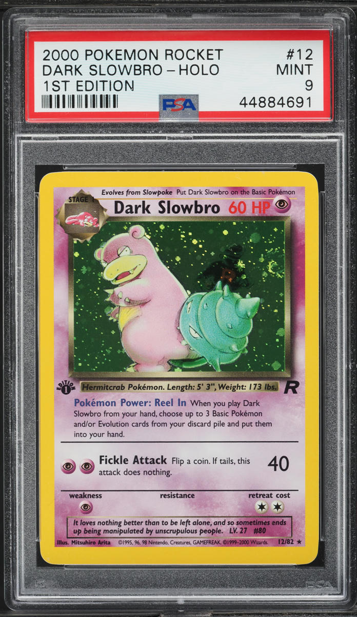 2000 Pokemon Team Rocket 1st Edition Holo Dark Slowbro #12 PSA 9 MINT