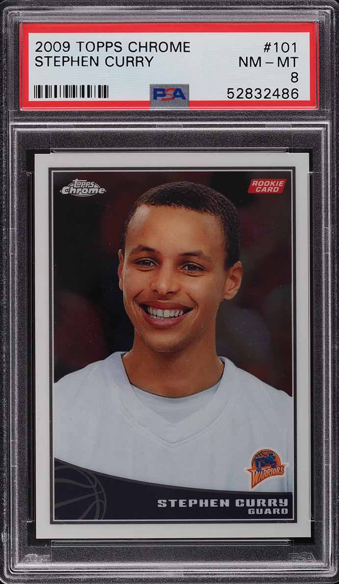 2009 Topps Chrome Stephen Curry ROOKIE /999 #101 PSA 8 NM-MT