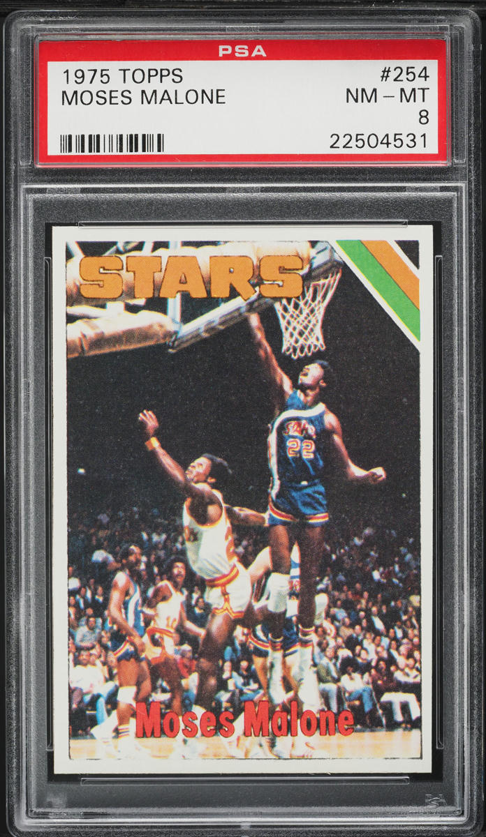 1975 Topps Basketball Moses Malone ROOKIE #254 PSA 8 NM-MT