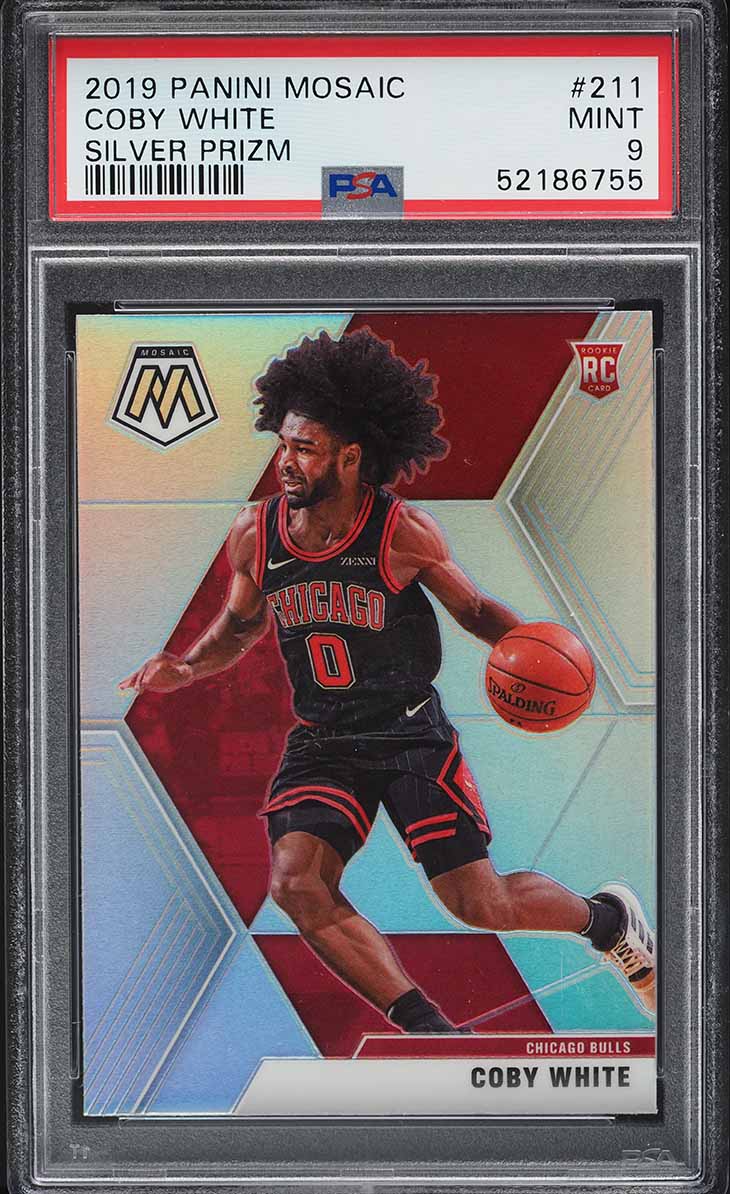 2019 Panini Mosaic Silver Prizm Coby White ROOKIE #211 PSA 9 MINT