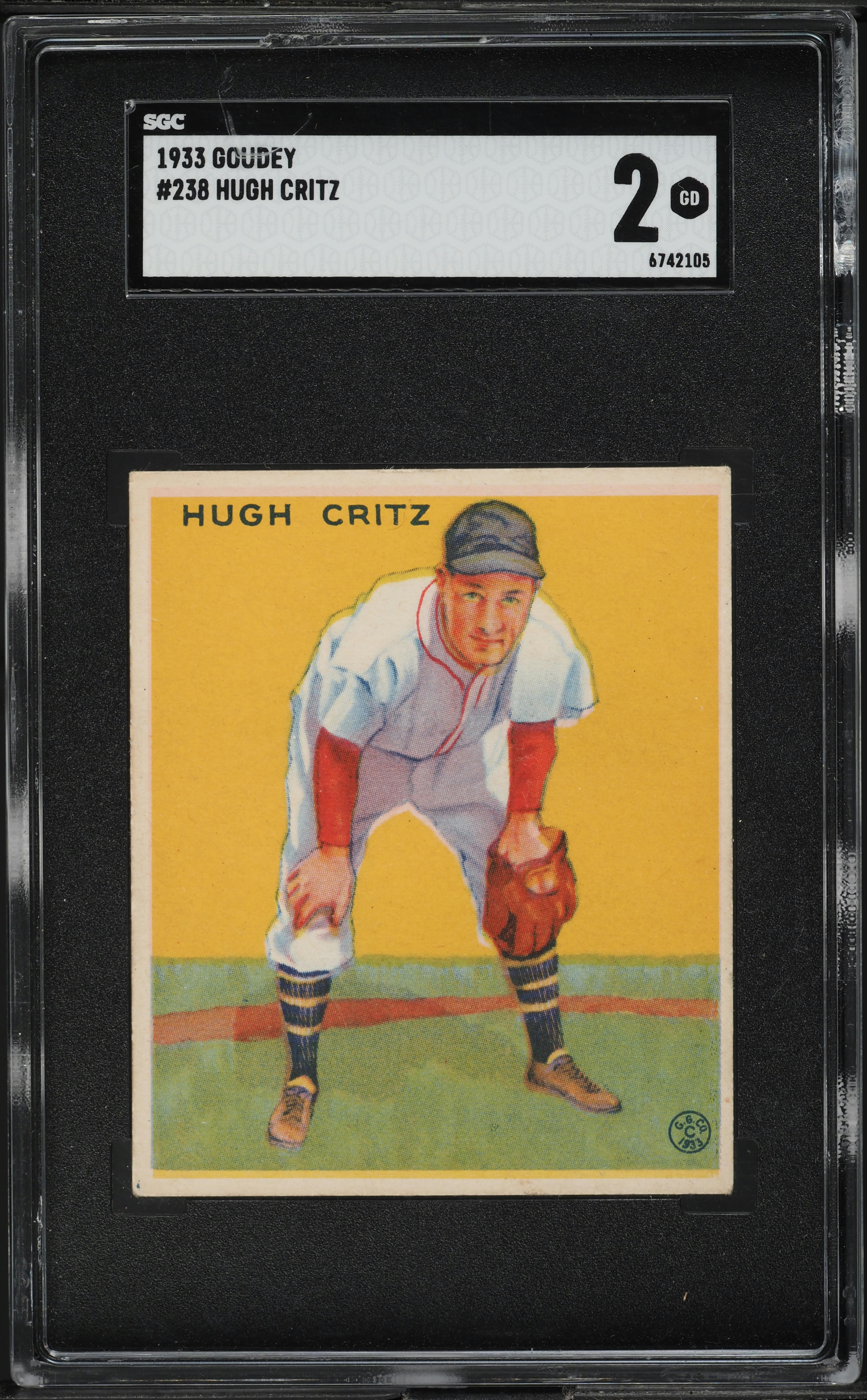 1933 Goudey Hugh Critz #238 SGC 2 GD