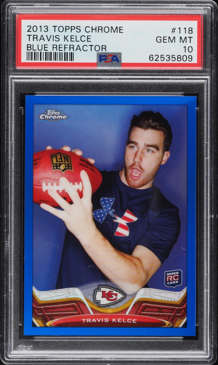 2013 Topps Chrome Blue Refractor Travis Kelce ROOKIE /199 #118 PSA 10 GEM MINT