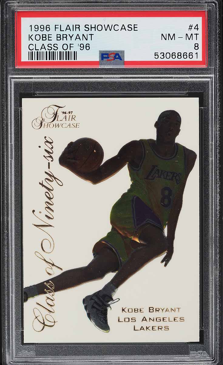 1996 Flair Showcase Class Of '96 Kobe Bryant ROOKIE #4 PSA 8 NM-MT