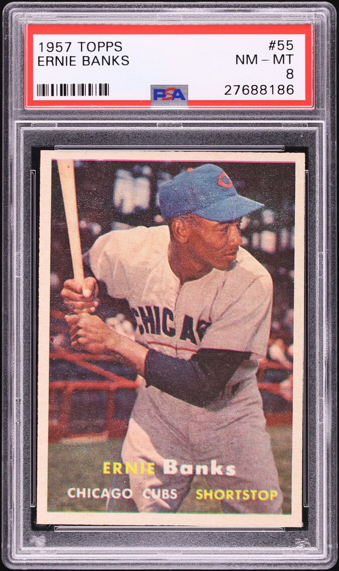 1957 Topps Ernie Banks #55 PSA 8 NM-MT