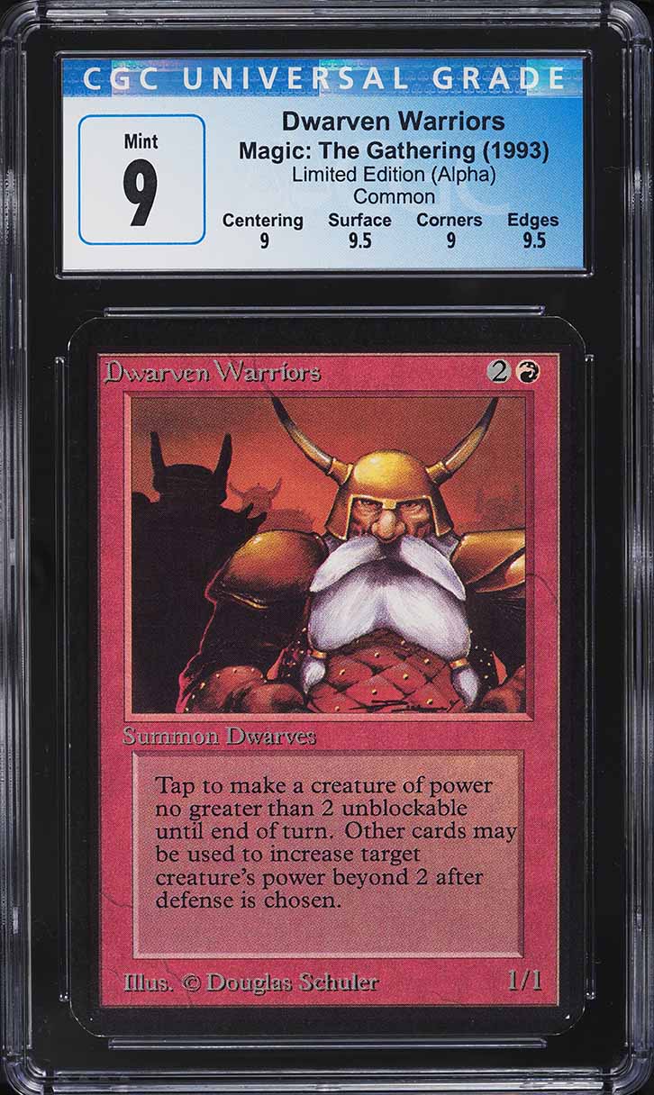 1993 Magic The Gathering MTG Alpha Dwarven Warriors C R CGC 9 MINT