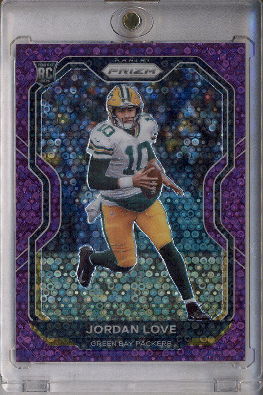 2020 Panini Prizm Prizm No Huddle Purple #363 Jordan Love RC /35