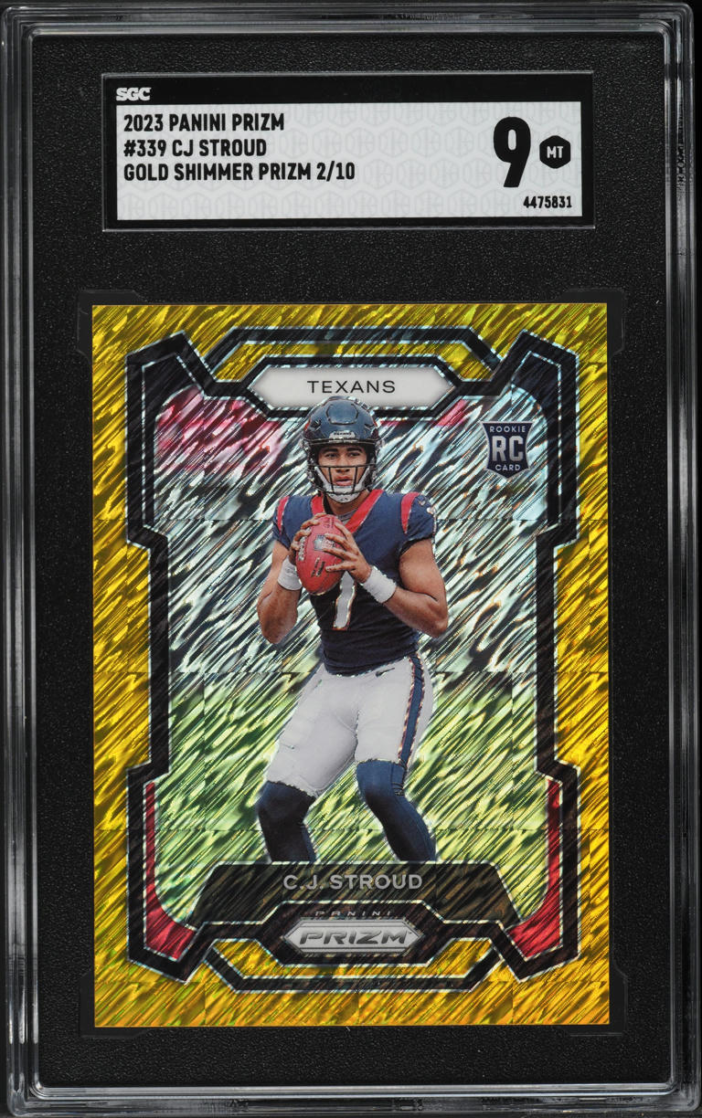 2023 Panini Prizm Gold Shimmer C.J. Stroud ROOKIE /10 #339 SGC 9 MINT