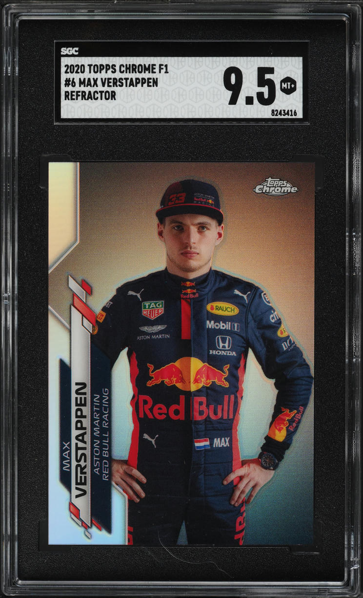 2020 Topps Chrome Fomula 1 F1 Refractor Max Verstappen #6 SGC 9.5 MINT+