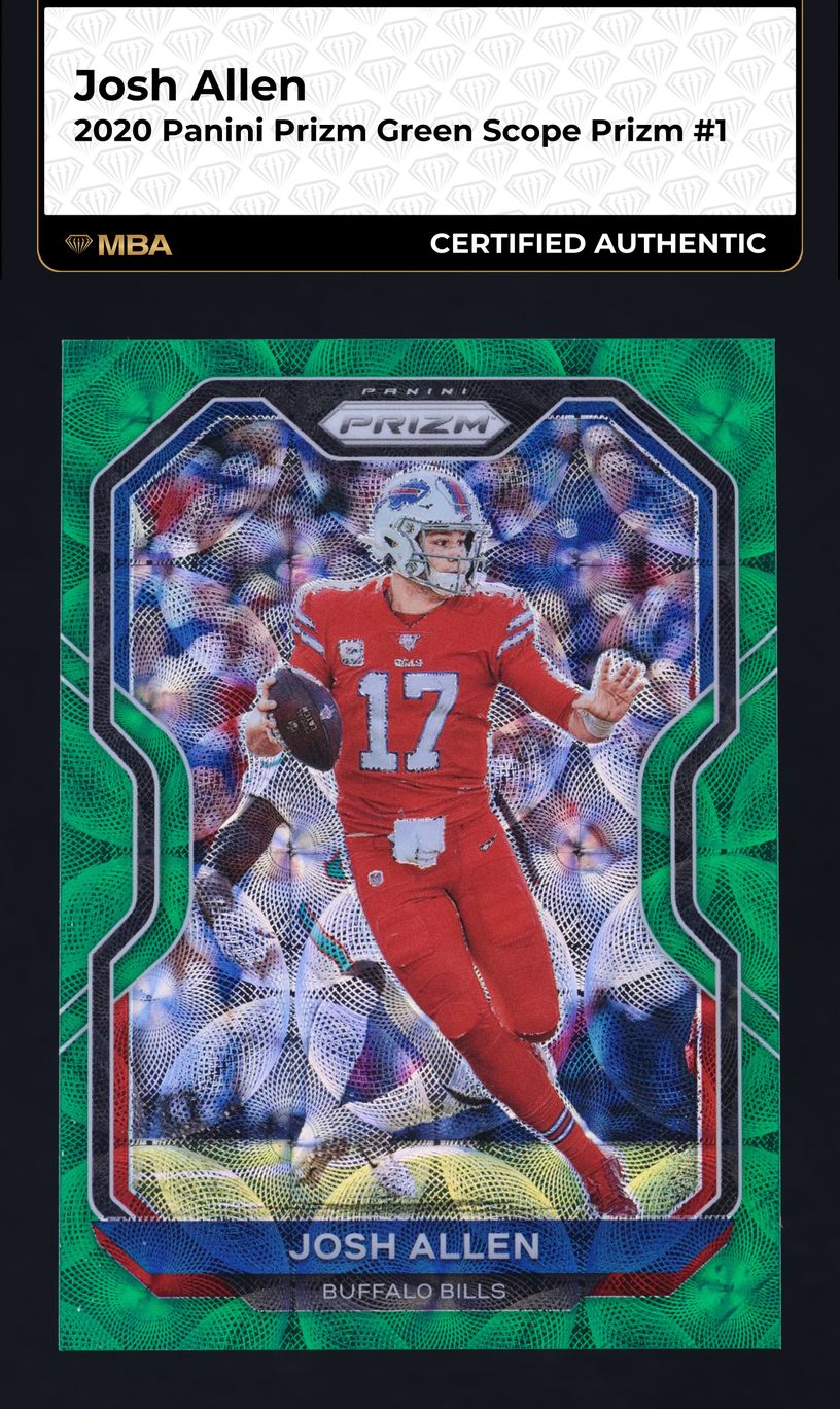 2020 Panini Prizm Green Scope Josh Allen /75 #1 MBA AUTH