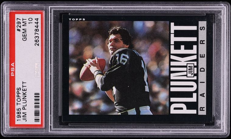 1985 Topps Football Jim Plunkett #297 PSA 10 GEM MINT