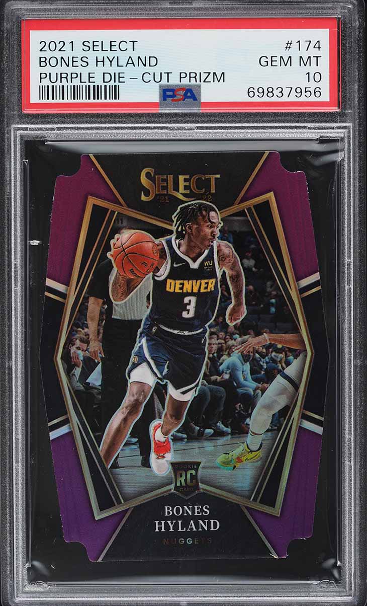 2021 Select Premier Purple Prizm Die-Cut Bones Hyland ROOKIE /99 #174 PSA 10 GEM