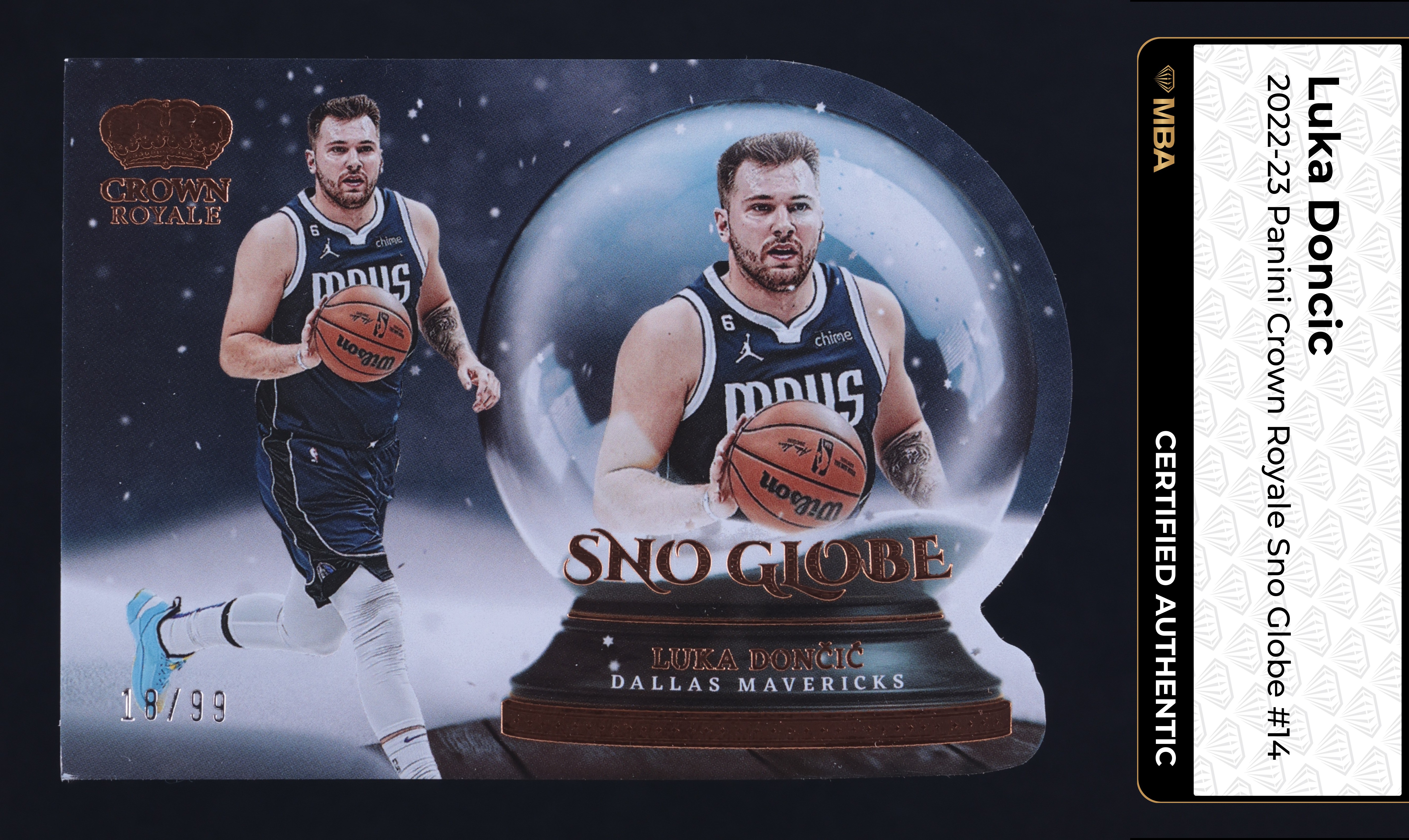 2022 Crown Royale Sno Globe Die-Cut Luka Doncic /99 #14 MBA AUTH