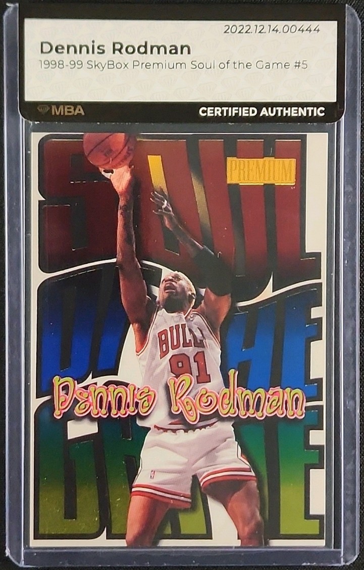 1998 Skybox Premium Soul Of The Game Dennis Rodman #5 MBA AUTH
