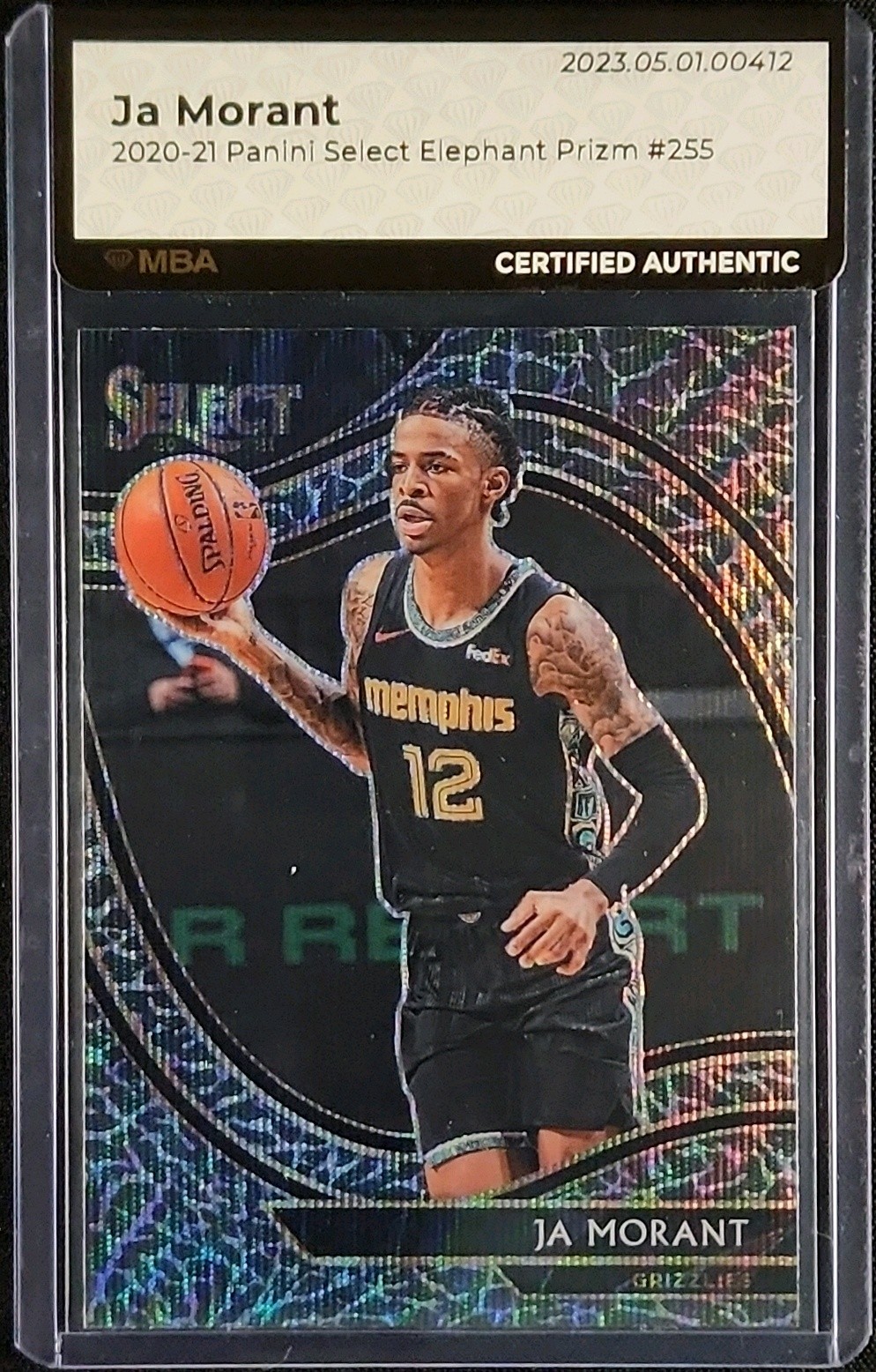 2020 Select Courtside Elephant Prizm Ja Morant #255 MBA AUTH