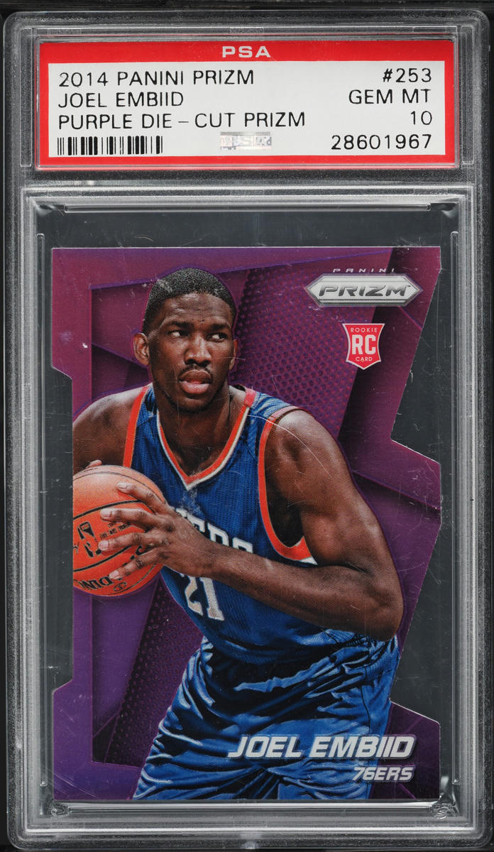 2014 Panini Prizm Purple Die-Cut Joel Embiid ROOKIE /139 #253 PSA 10 GEM MINT