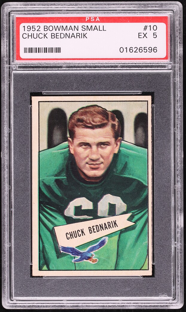 1952 Bowman Small Chuck Bednarik #10 PSA 5 EX
