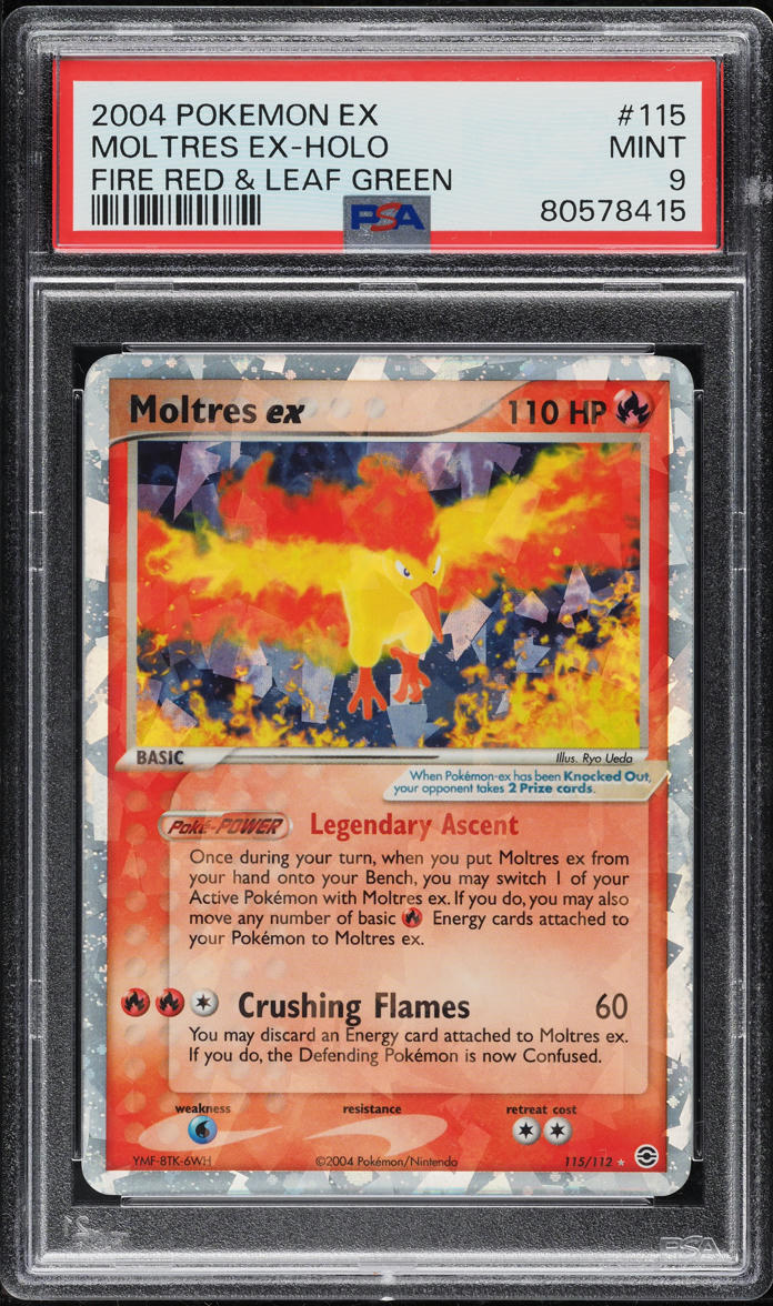 2004 Pokemon EX Fire Red Leaf Green Holo Moltres ex #115 PSA 9 MINT