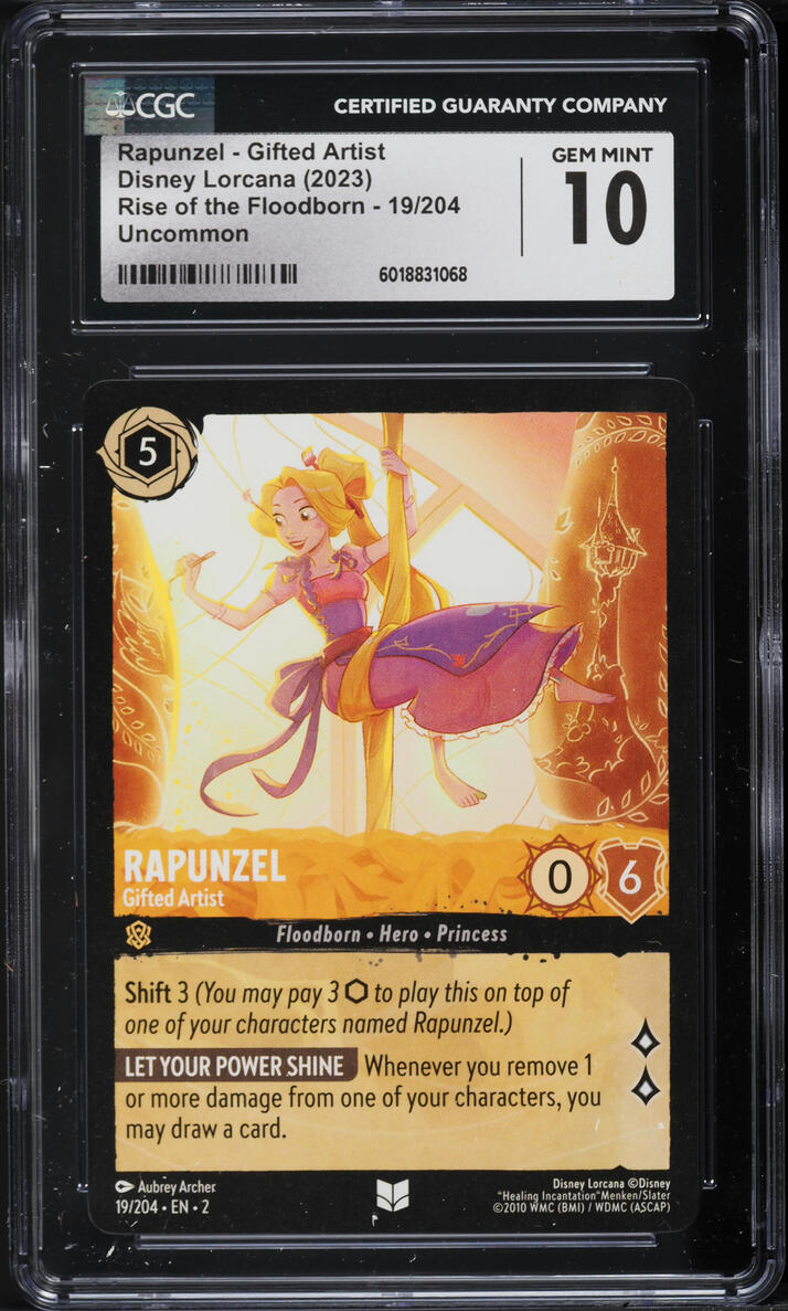 2023 Disney Lorcana Rise Of The Floodborn Rapunzel Gifted Artist #19 CGC 10 GEM