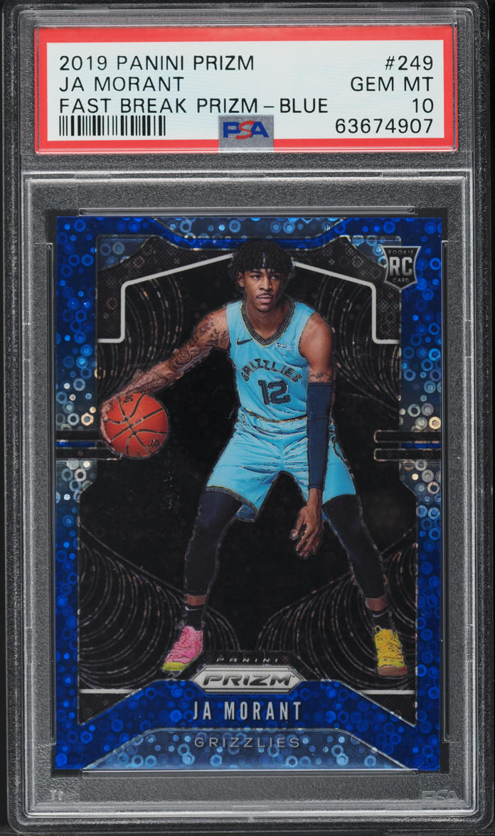 2019 Panini Prizm Fast Break Blue Ja Morant ROOKIE /175 #249 PSA 10 GEM MINT