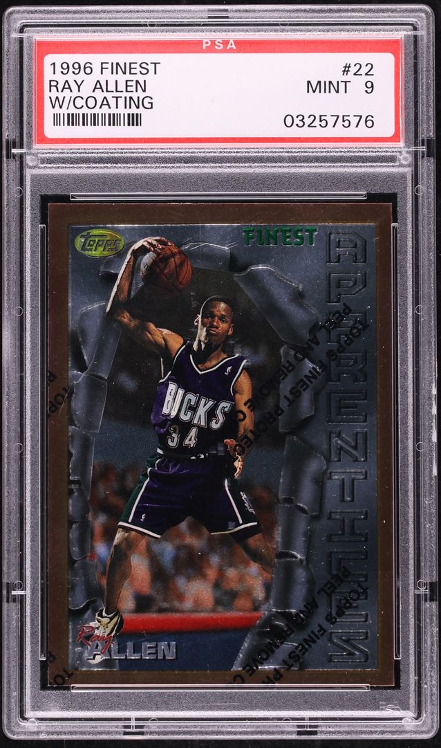 1996 Finest Basketball w/ Coating Ray Allen ROOKIE #22 PSA 9 MINT