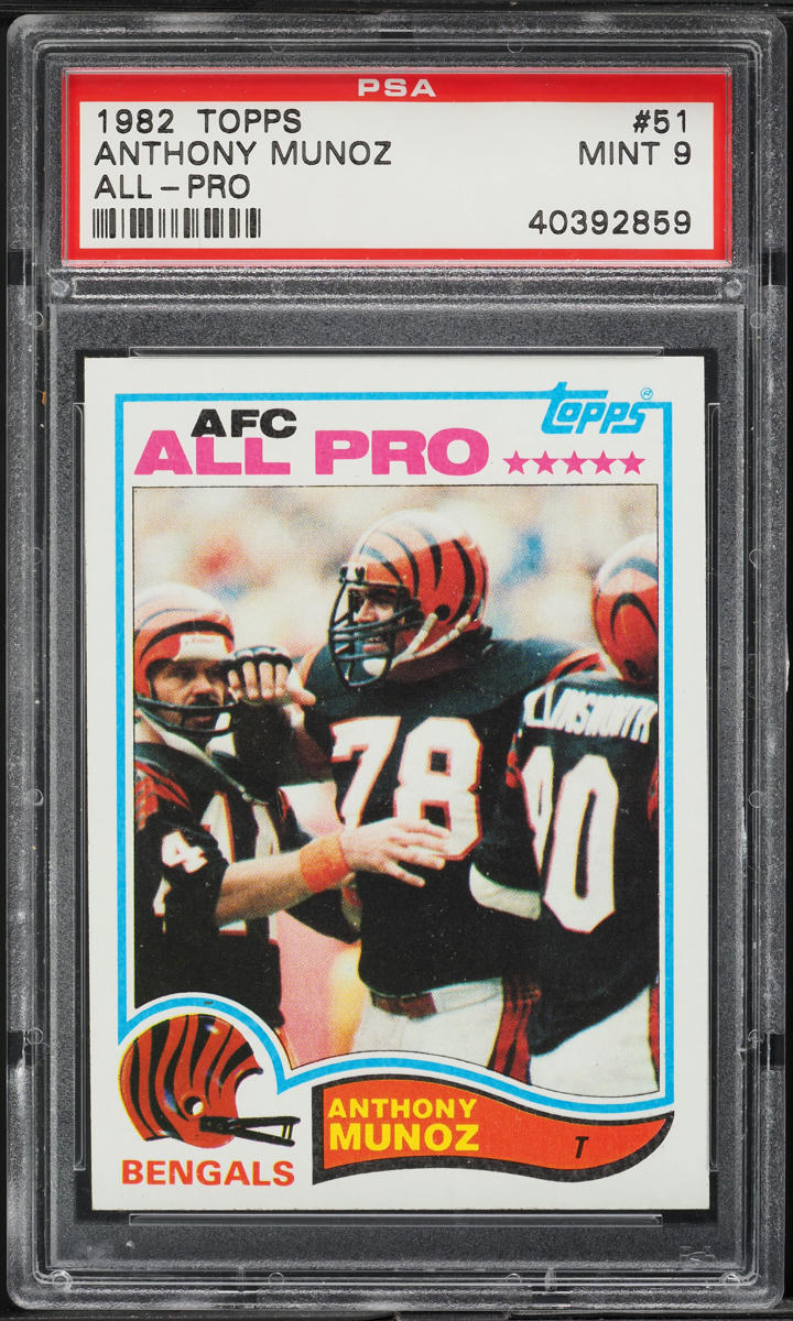 1982 Topps Football Anthony Munoz ROOKIE, ALL-PRO #51 PSA 9 MINT