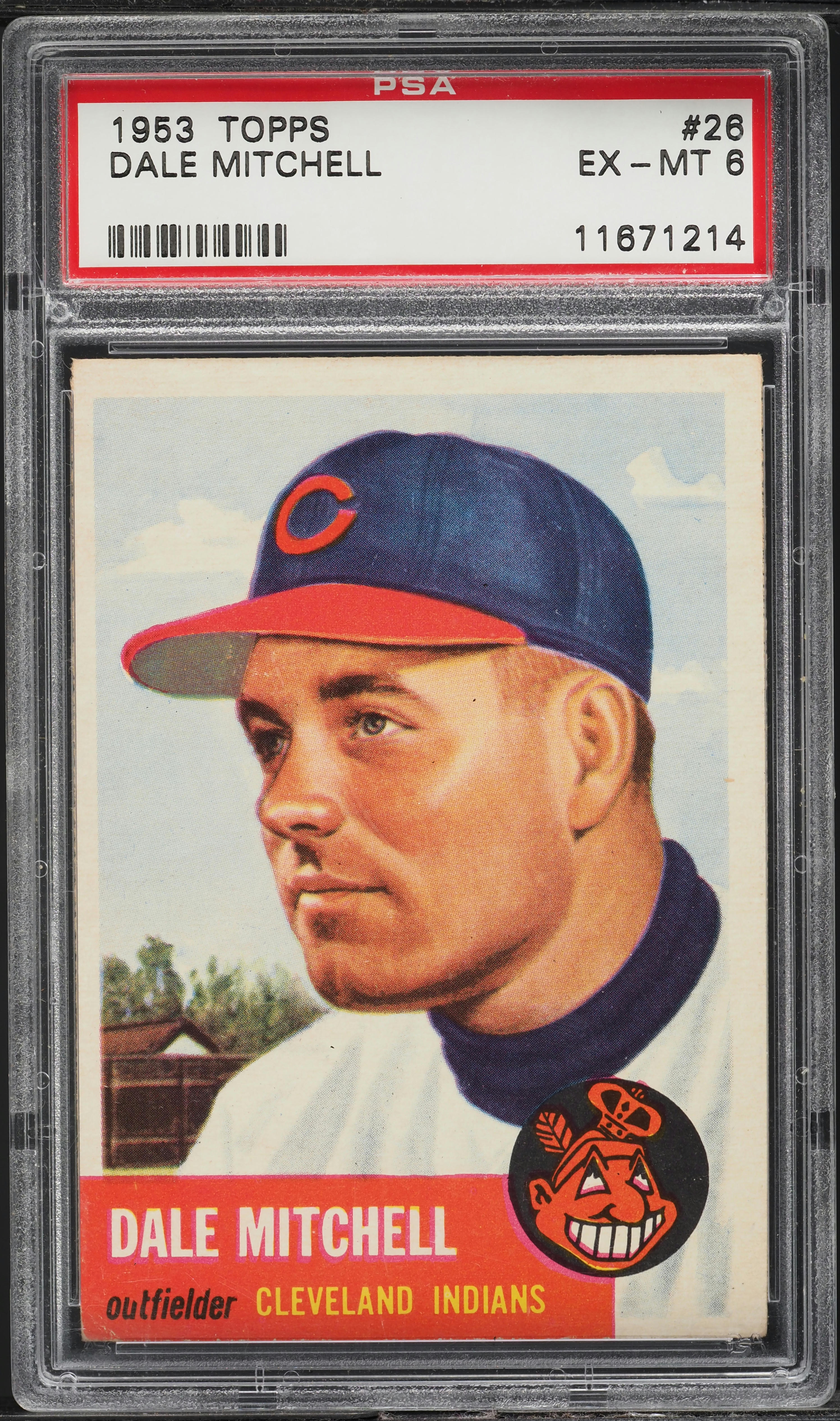 1953 Topps Dale Mitchell #26 PSA 6 EXMT