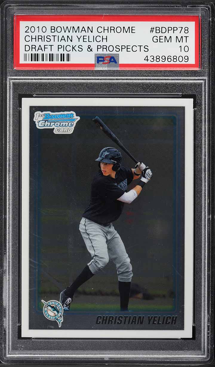2010 Bowman Chrome Draft Picks Christian Yelich ROOKIE #BDPP78 PSA 10 GEM MINT