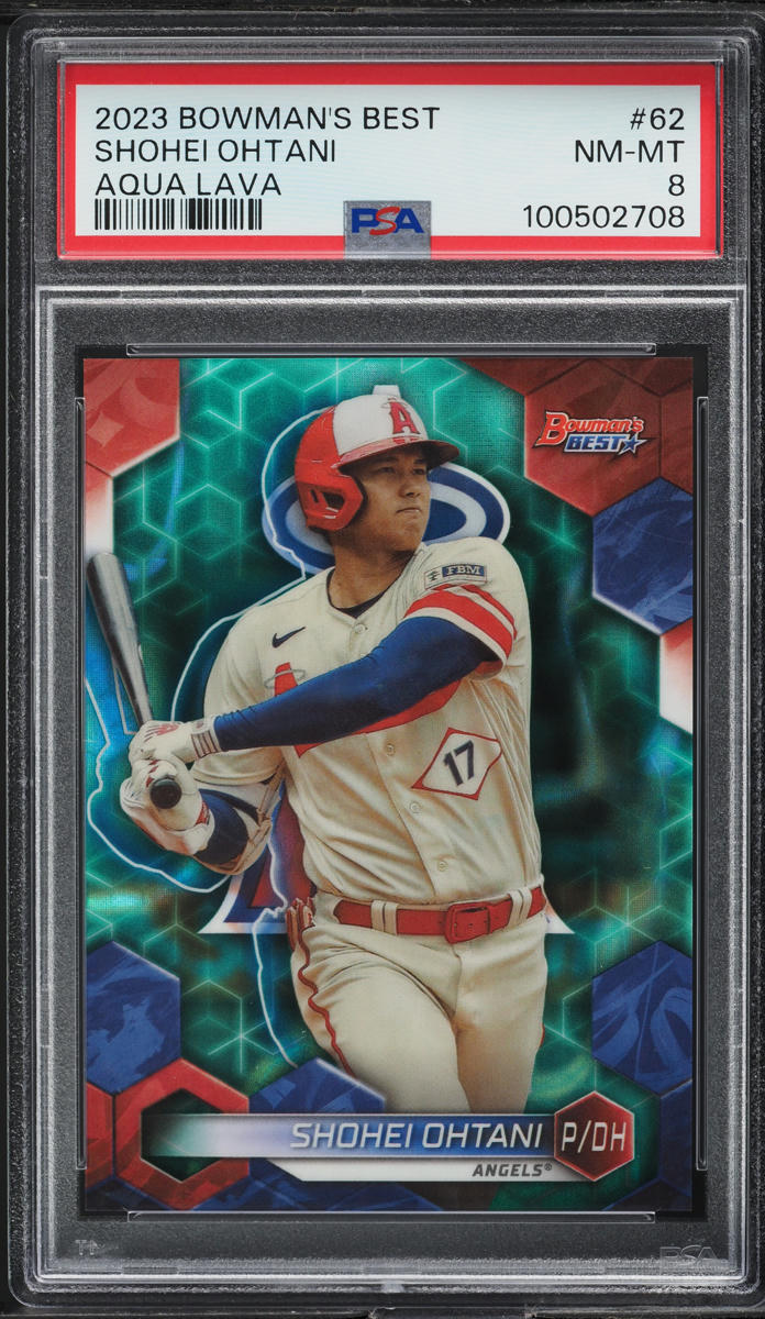 2023 Bowman's Best Aqua Lava Refractor Shohei Ohtani /199 #62 PSA 8 NM-MT