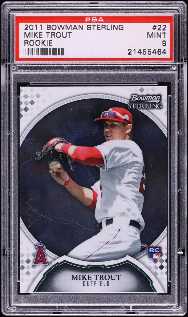 2011 Bowman Sterling Mike Trout ROOKIE #22 PSA 9 MINT