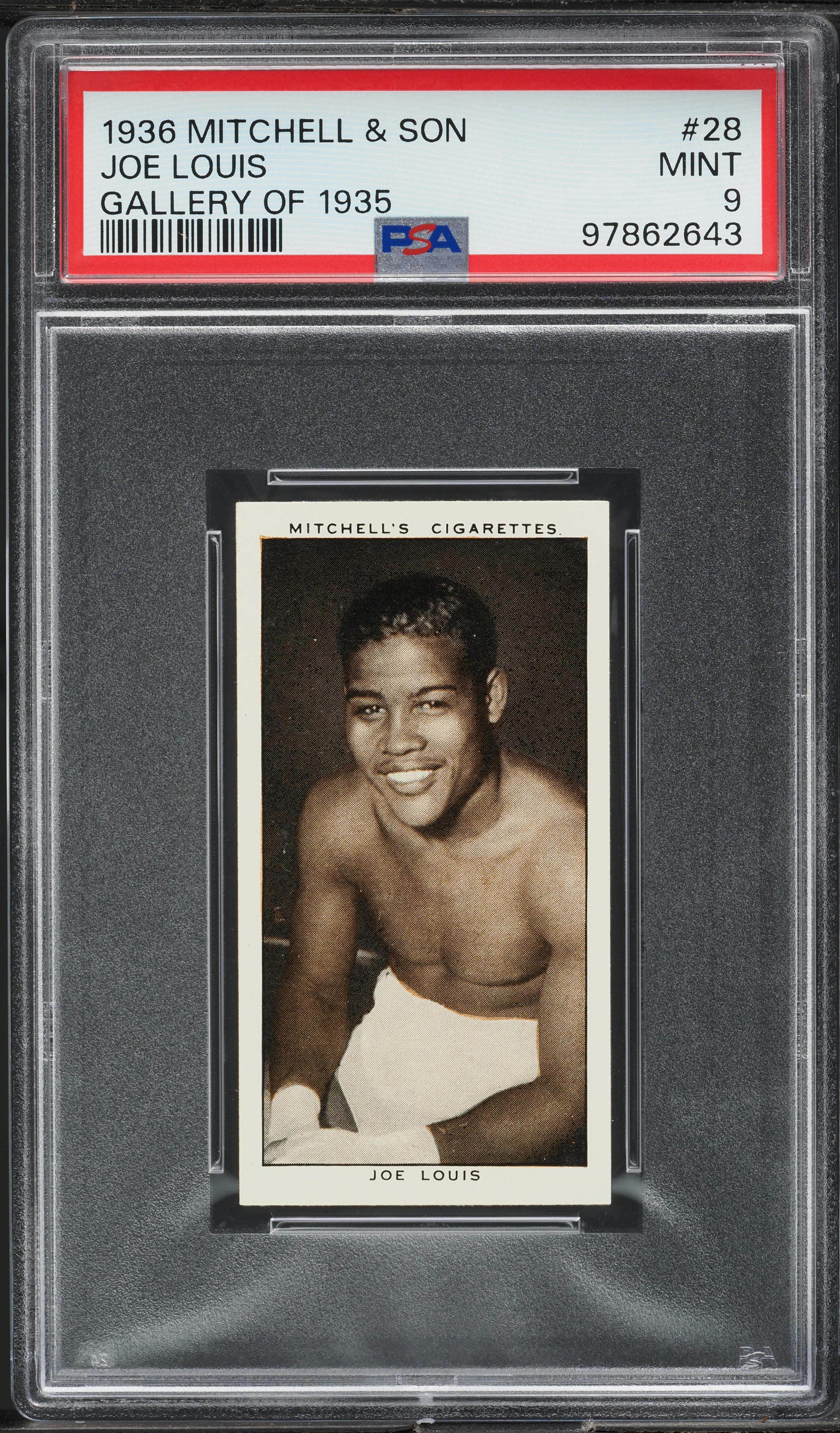 1936 Mitchell & Son Gallery Of '35 Joe Louis ROOKIE #28 PSA 9 MINT