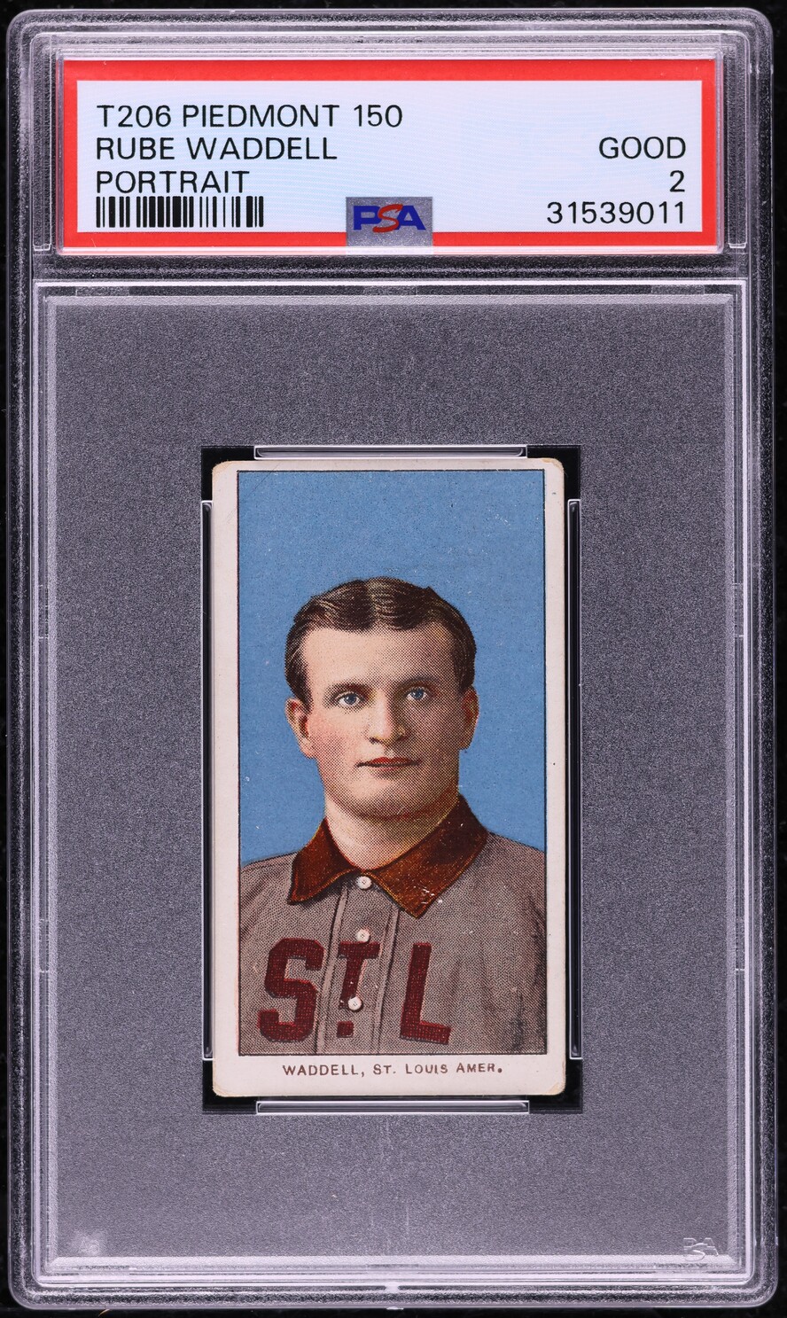1909-11 T206 Rube Waddell PORTRAIT, PIEDMONT PSA 2 GD