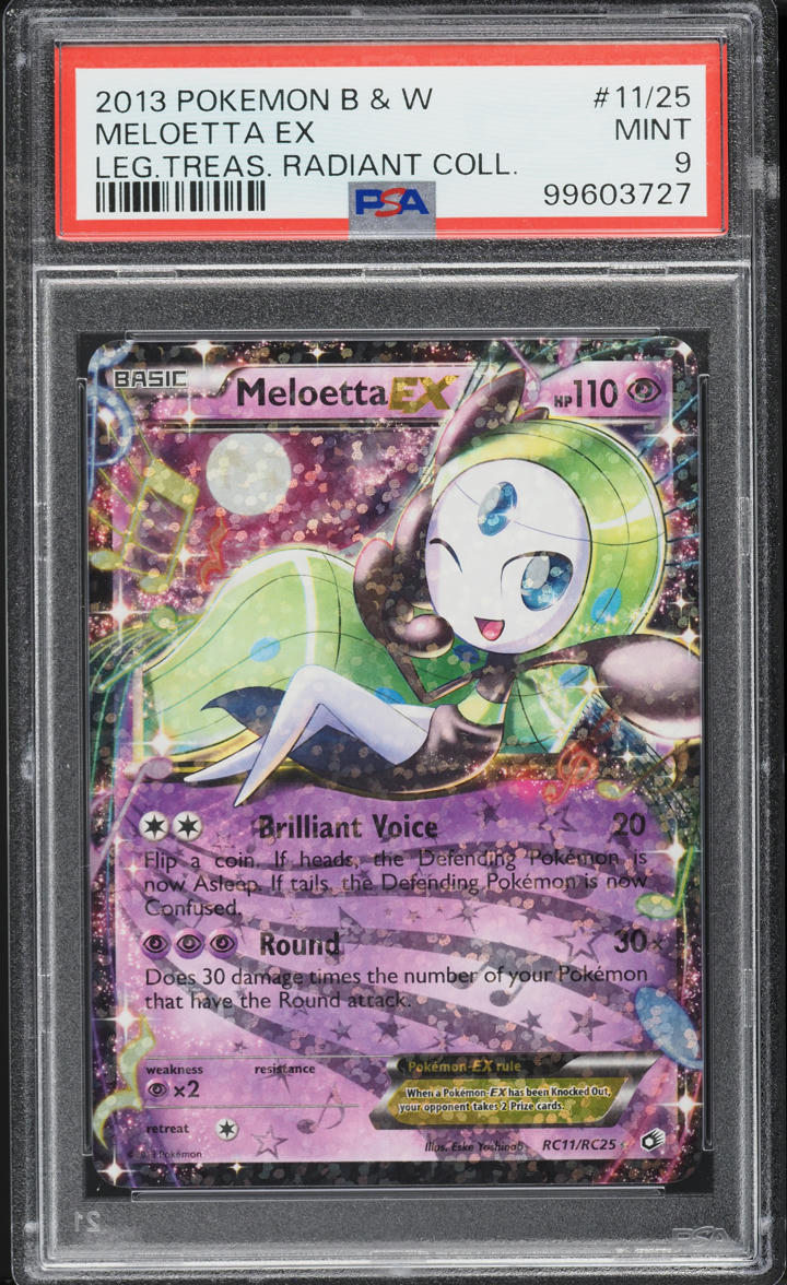 2013 Pokemon BW Legendary Treasures Radiant Collection Meloetta EX #RC11 PSA 9