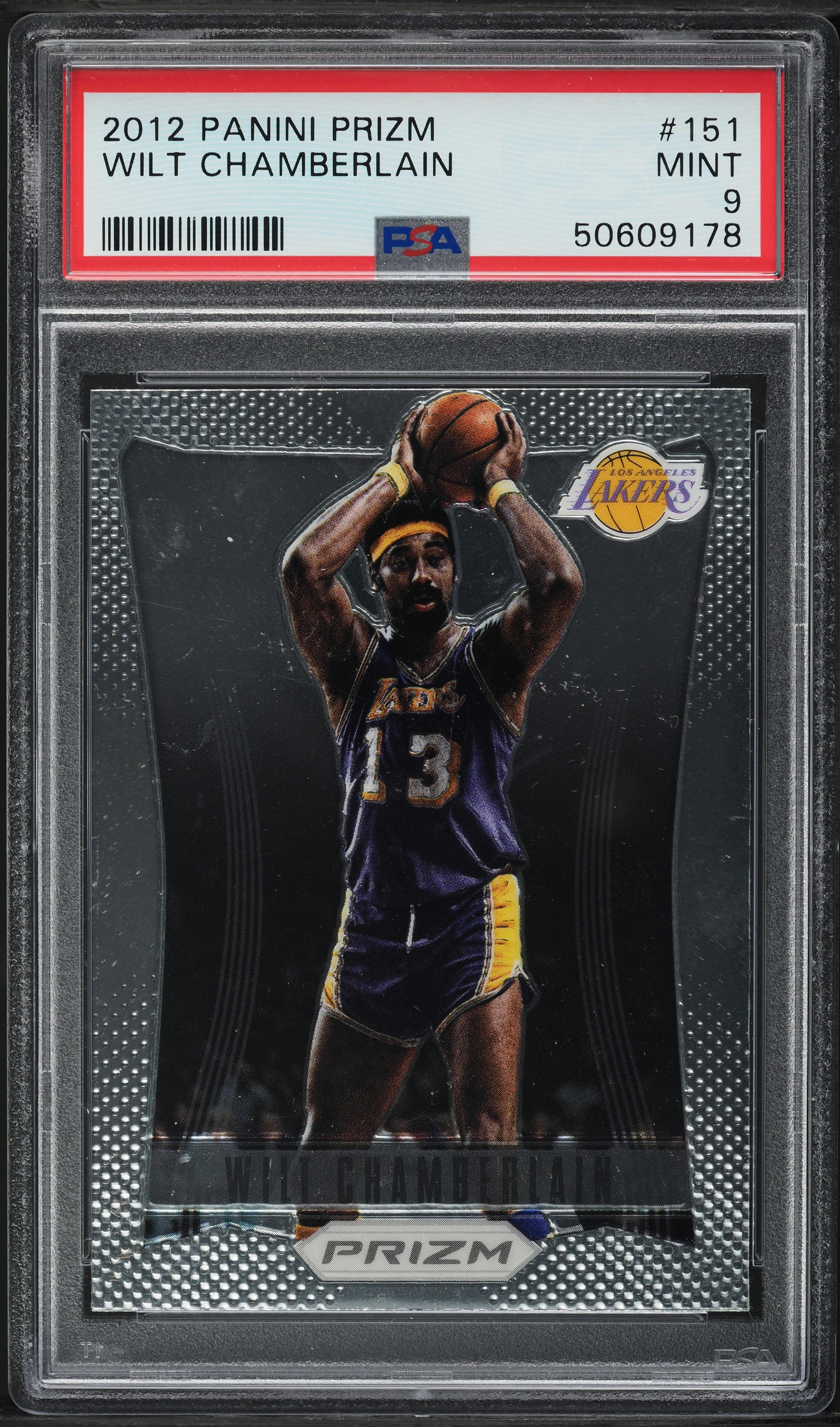 2012 Panini Prizm Wilt Chamberlain #151 PSA 9 MINT